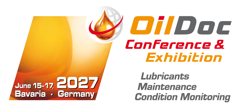 OilDoc Konferenz & Ausstellung 2027 in Rosenheim German banner for the OilDoc Conference & Exhibition 2027, taking place from 15–17 June in Rosenheim, Bavaria, focusing on lubricants, maintenance and condition monitoring