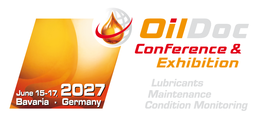Langformat-Banner zur OilDoc Konferenz & Ausstellung 2027 in Rosenheim, Bayern mit Datum 15.–17. Juni und Themen Schmierstoffe, Instandhaltung, Condition Monitoring